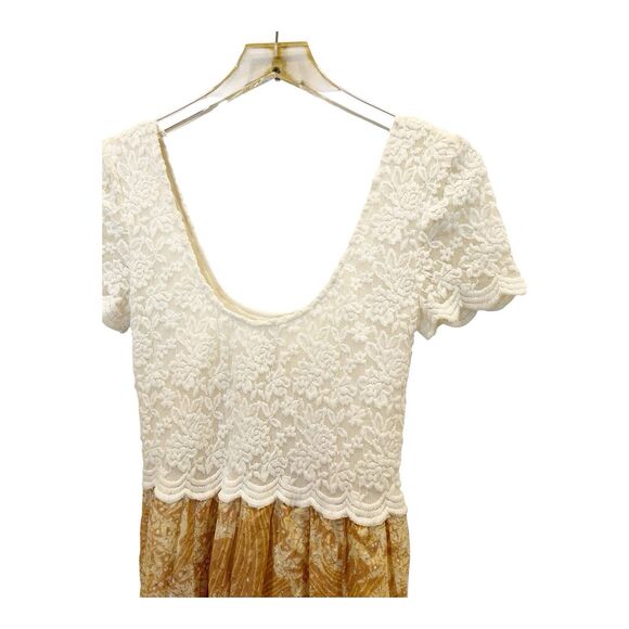 Free People Fit & Flare Dress Anthropologie Lace Bodice Sparkles Sz S - Picture 2 of 7